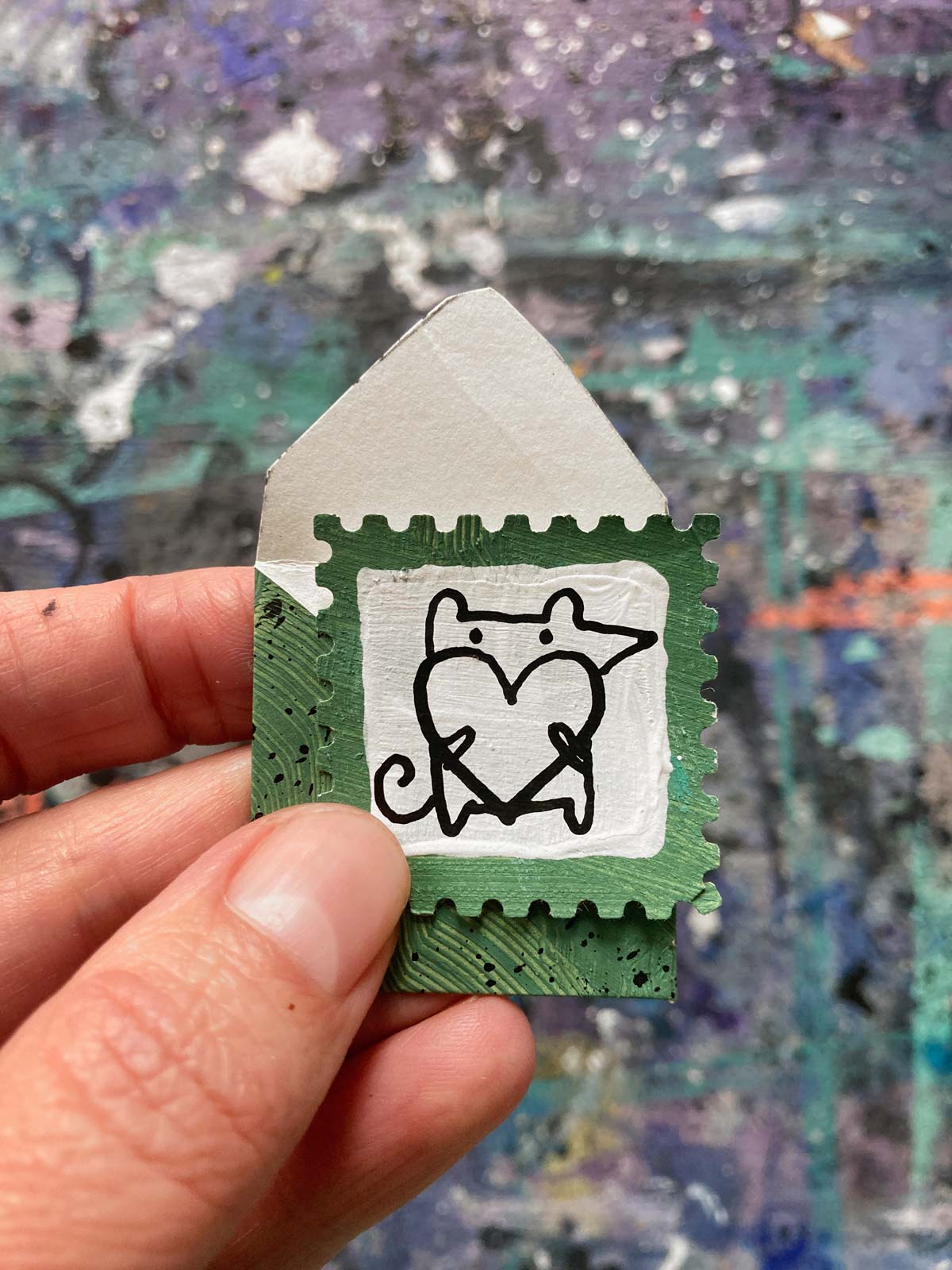 Mausita Wertmarke Illustration Tusche Briefmarke