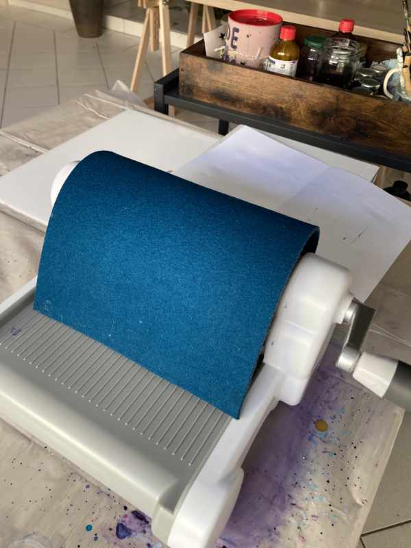 Ansicht der Tiefdruckpresse. Filz von Michaela Müller geschenkt bekommen :)