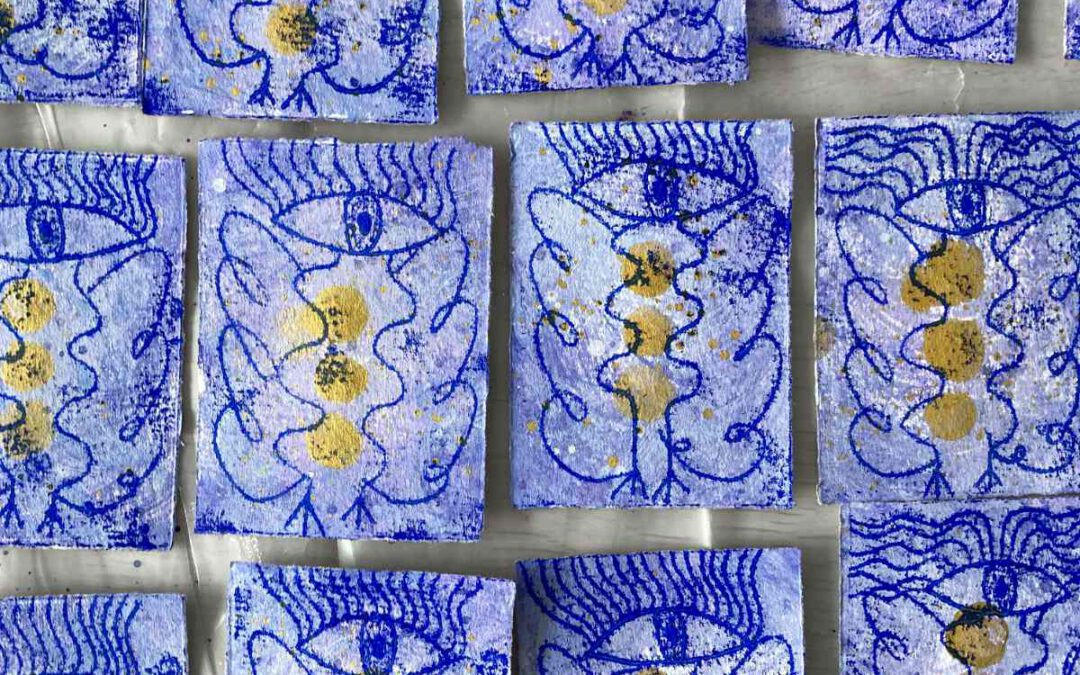 Engel im Mixed-Print